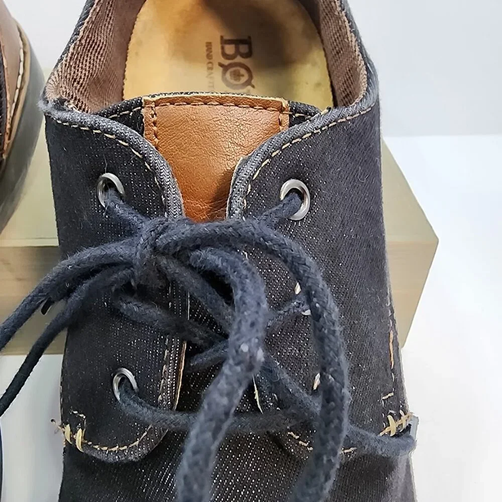 Born Denim and Leather Lace Up Oxford Derby Men's Size 12‎
